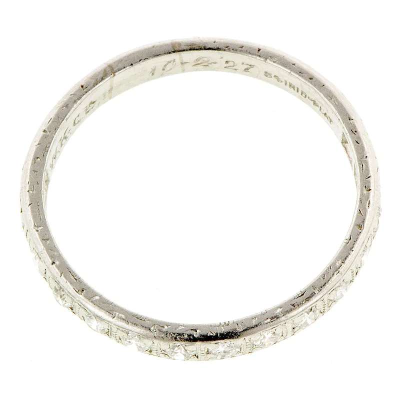 Bead Set Diamond Platinum Wedding Band