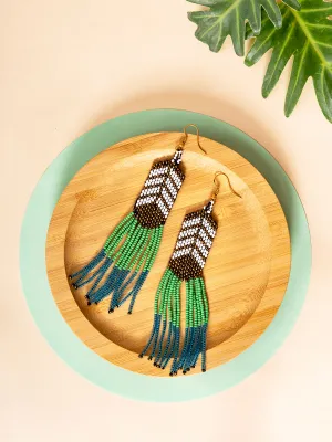 Beadwork Feather Color Inspired Earring