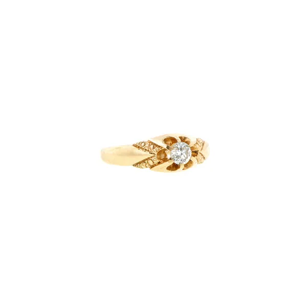 Belcher Set RBC 0.18ct Engraved Ring