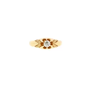 Belcher Set RBC 0.18ct Engraved Ring