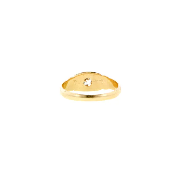 Belcher Set RBC 0.18ct Engraved Ring