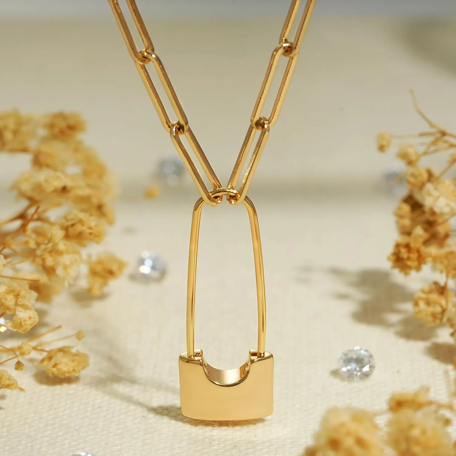 BENEIGE Gold Choker Necklaces for Women 14K Gold Plated Simple Chain Choker Necklace Minimalist Simple Hypoallergenic Adjustable Jewelry for Women