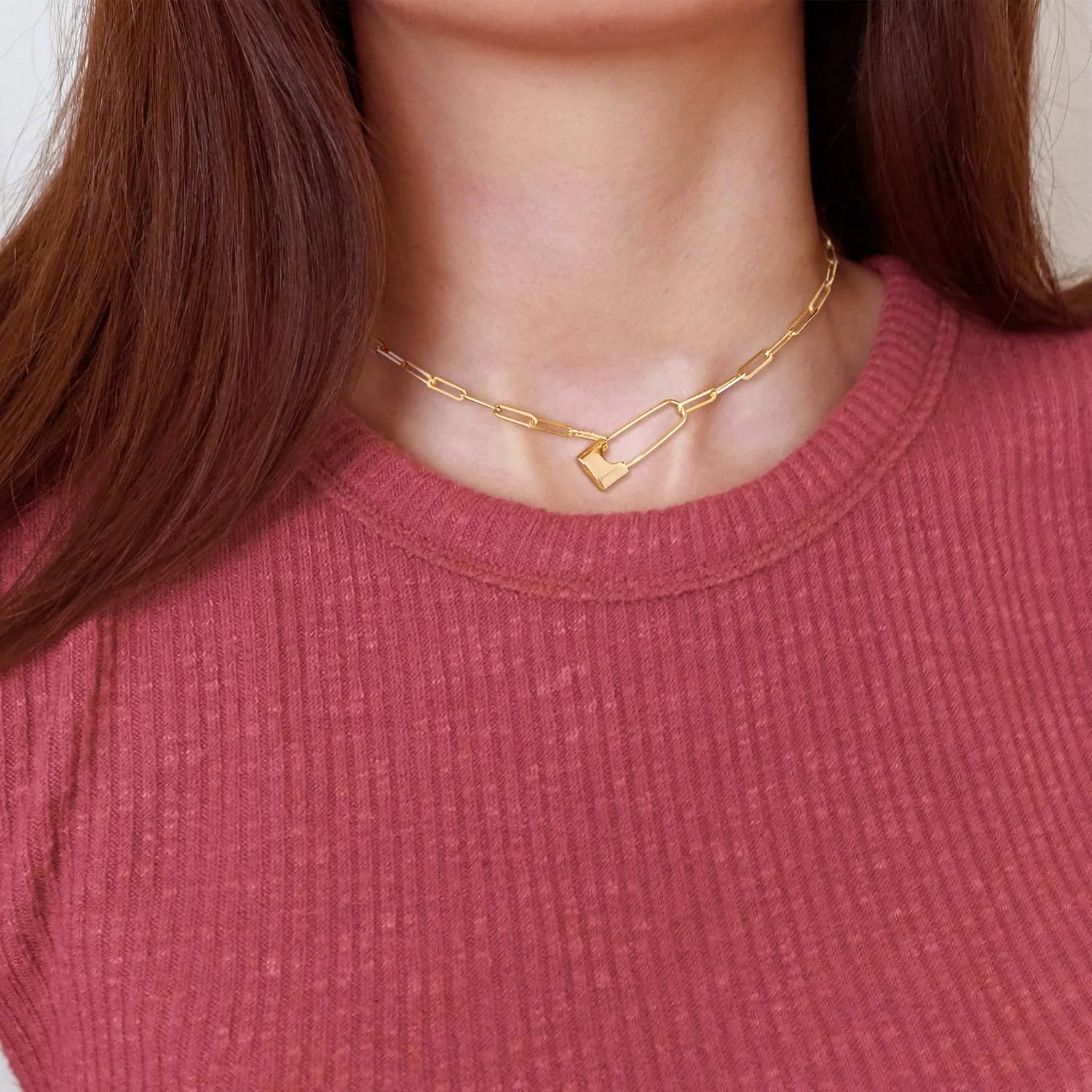 BENEIGE Gold Choker Necklaces for Women 14K Gold Plated Simple Chain Choker Necklace Minimalist Simple Hypoallergenic Adjustable Jewelry for Women