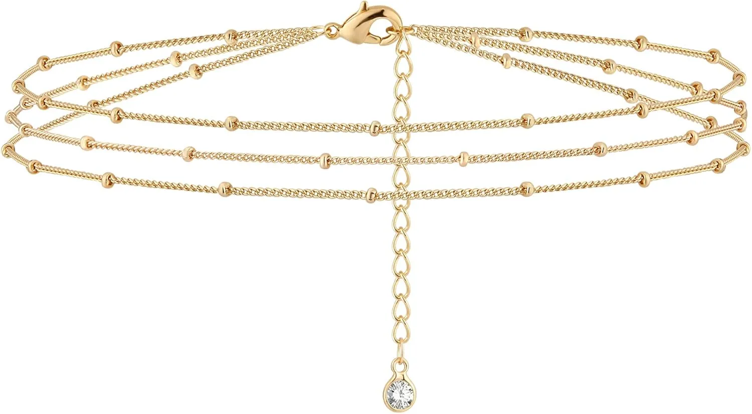 BENEIGE Women Bracelet 14K Gold Plated Paperclip Satellite Bead Ball Oval Cuba Cable Box Chain Daily Charm Layered Link Silver Bracelets Adjustable Jewelry