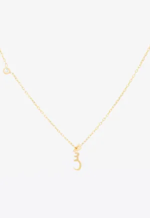 Bespoke Arabic Letter س Necklace in Yellow-Gold and Diamonds