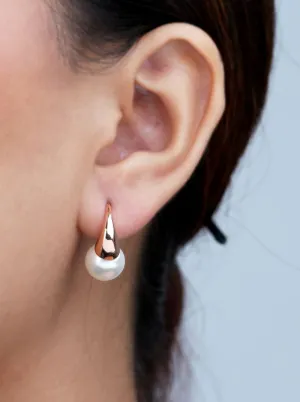Big Pearl Ear Spike Earrings (Pure Silver)
