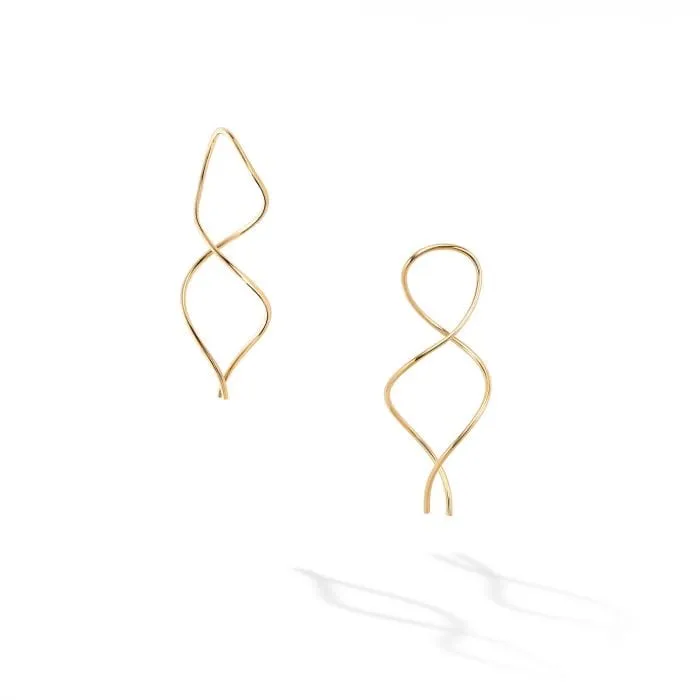 Birks 18K Yellow Gold Two Loop Wire Earrings