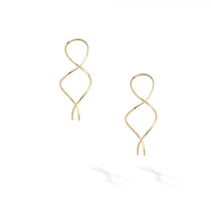 Birks 18K Yellow Gold Two Loop Wire Earrings