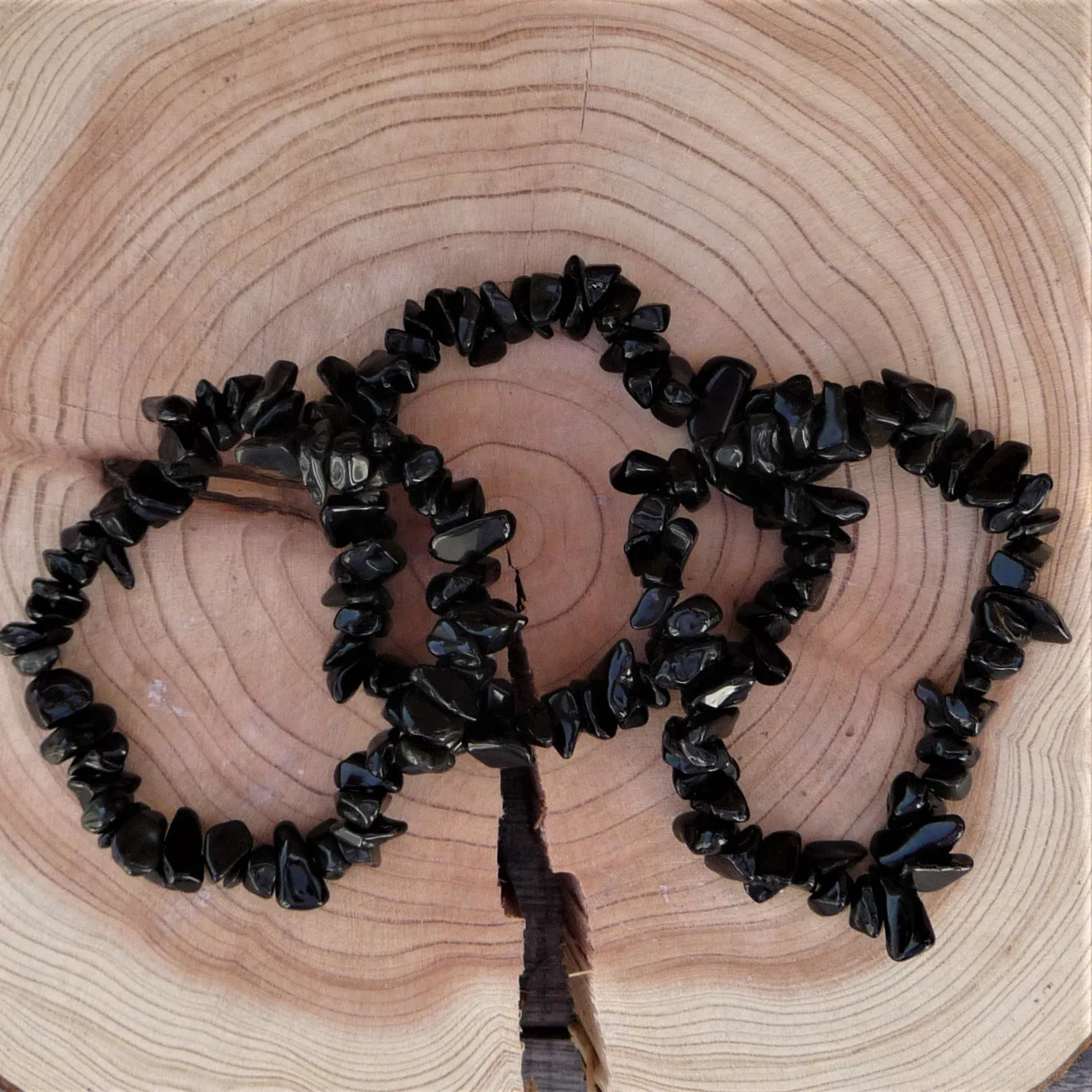 Black Agate - Gemstone Chip Bracelet