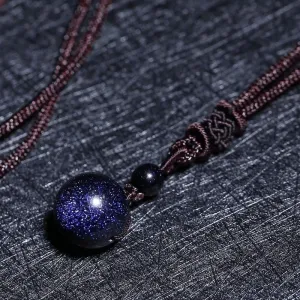 Blue Sandstone Celestial Pendant Necklace