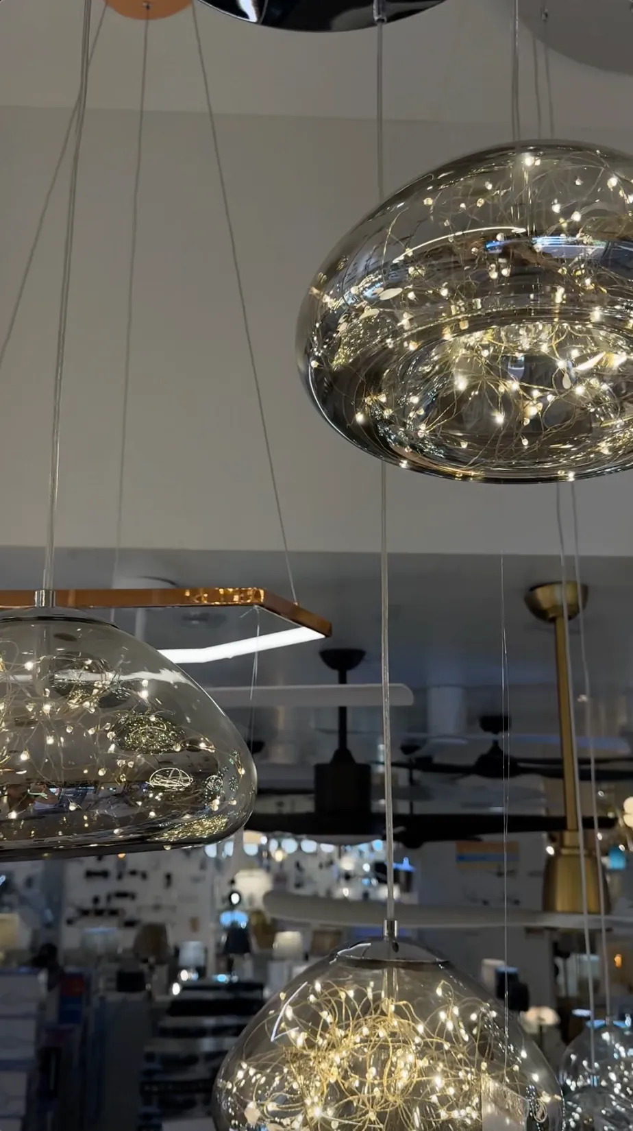 Boccini 3 x 5w 3500k LED Chrome with Smoked glass Crystal Pendant Light