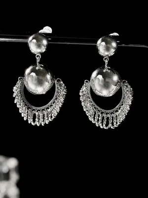 Bohemian Sterling Silver Dreamcatcher Tassel Earrings