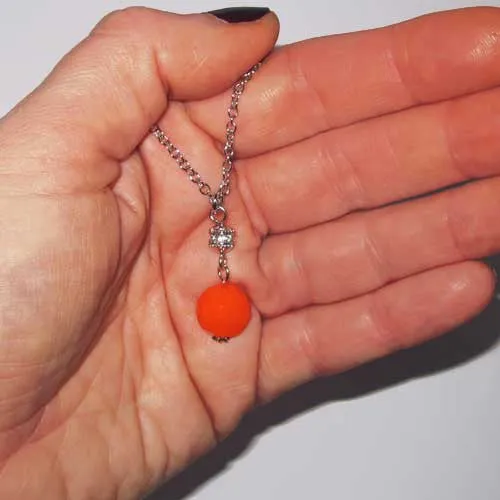 Boho Bright Orange Bead Fiorelli Necklace