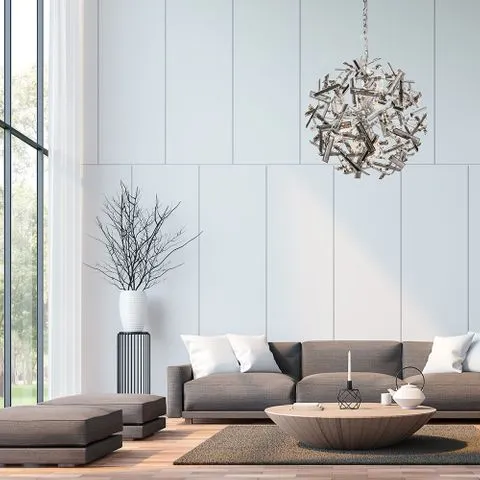 Brazza 800 24 Light Chrome Pendant with Smoked Crystal