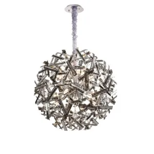Brazza 800 24 Light Chrome Pendant with Smoked Crystal