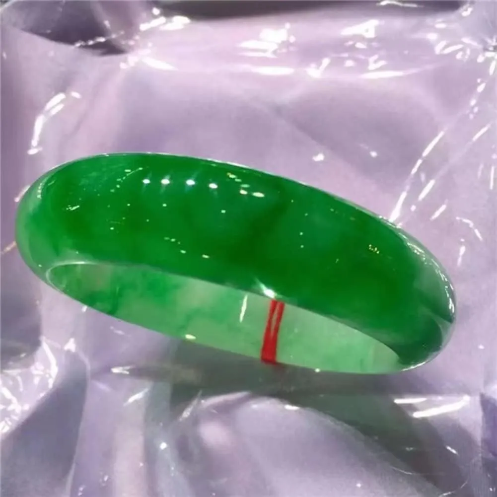 Burmese Green Jade Bangle Bracelet for Women Natural Jadeite Bangles Jewelry Gift for Mother (Size : 58mm)