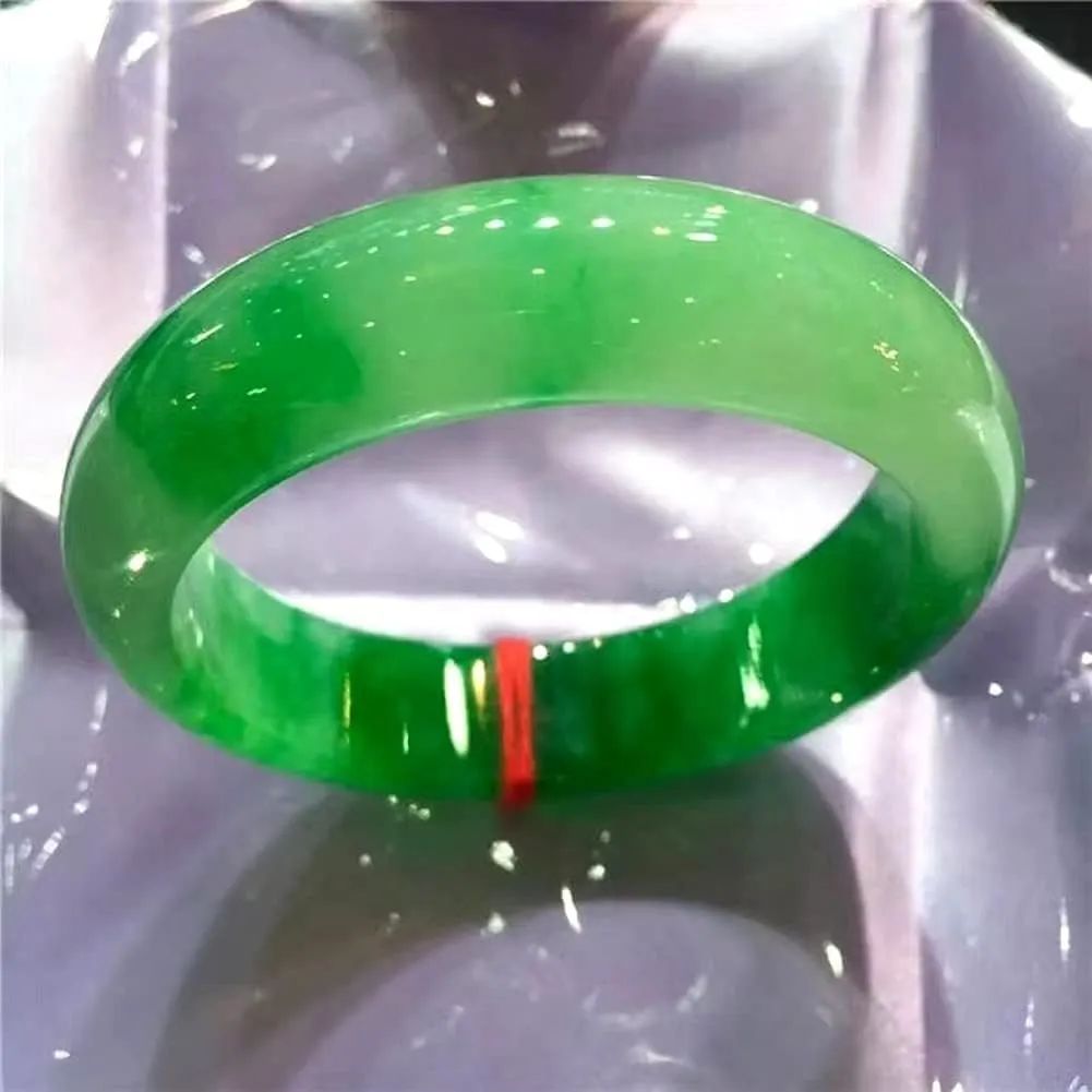 Burmese Green Jade Bangle Bracelet for Women Natural Jadeite Bangles Jewelry Gift for Mother (Size : 58mm)