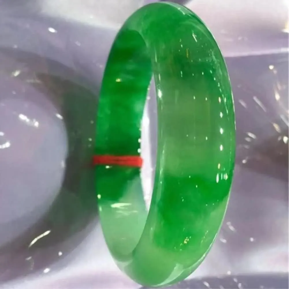 Burmese Green Jade Bangle Bracelet for Women Natural Jadeite Bangles Jewelry Gift for Mother (Size : 58mm)