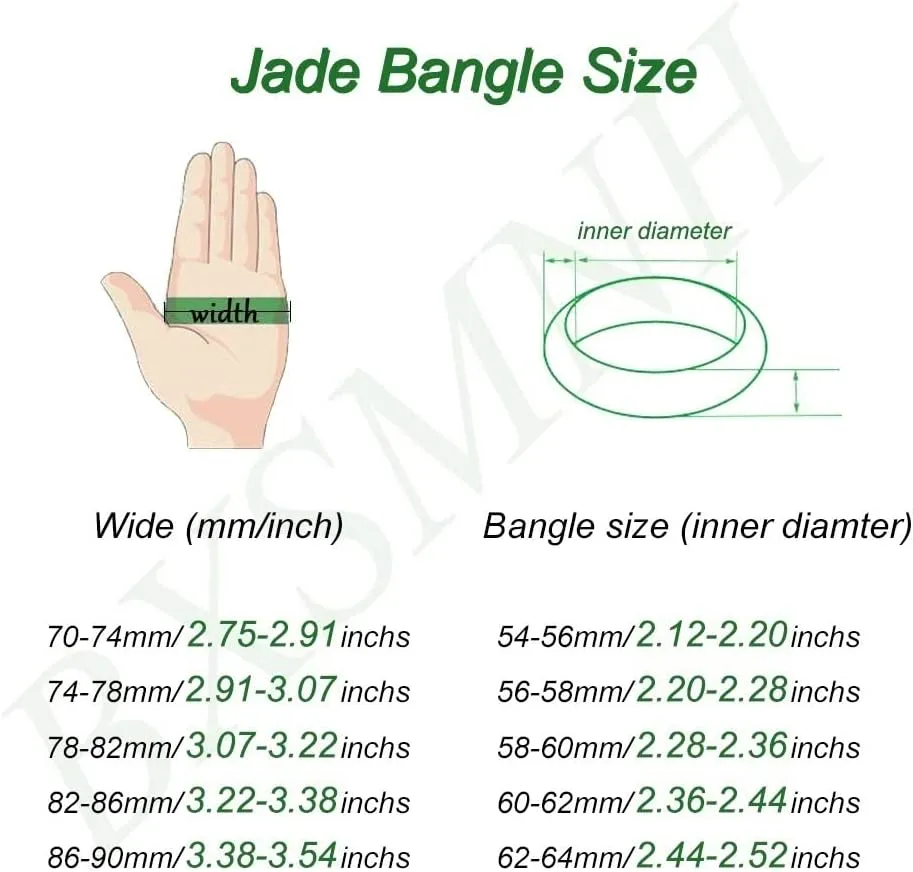 Burmese Jade Bangle Bracelet for Women Retro Chinese Style Natural Green Jadeite Bangles with Certificate (Size : 54mm)