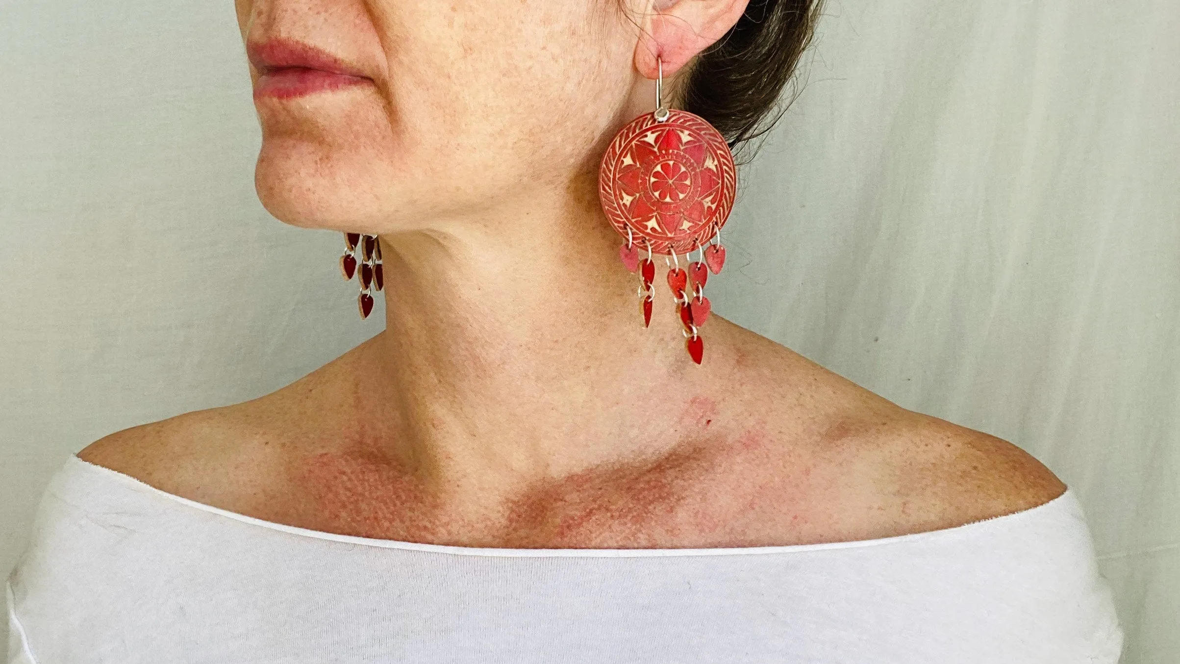 Carved Gourd Earrings. Sterling Silver. Oaxaca, Mexico. 0011