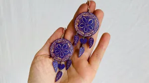 Carved Gourd Earrings. Sterling Silver. Oaxaca, Mexico. 0343