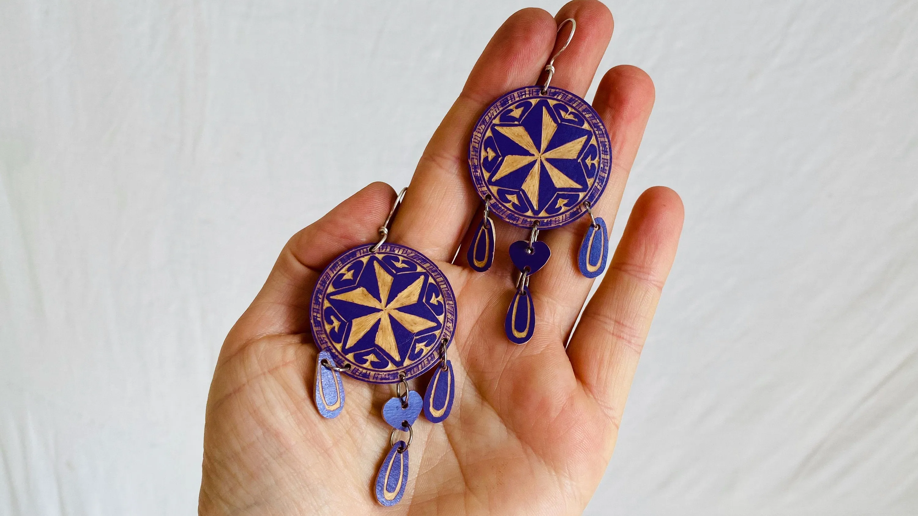 Carved Gourd Earrings. Sterling Silver. Oaxaca, Mexico. 0346