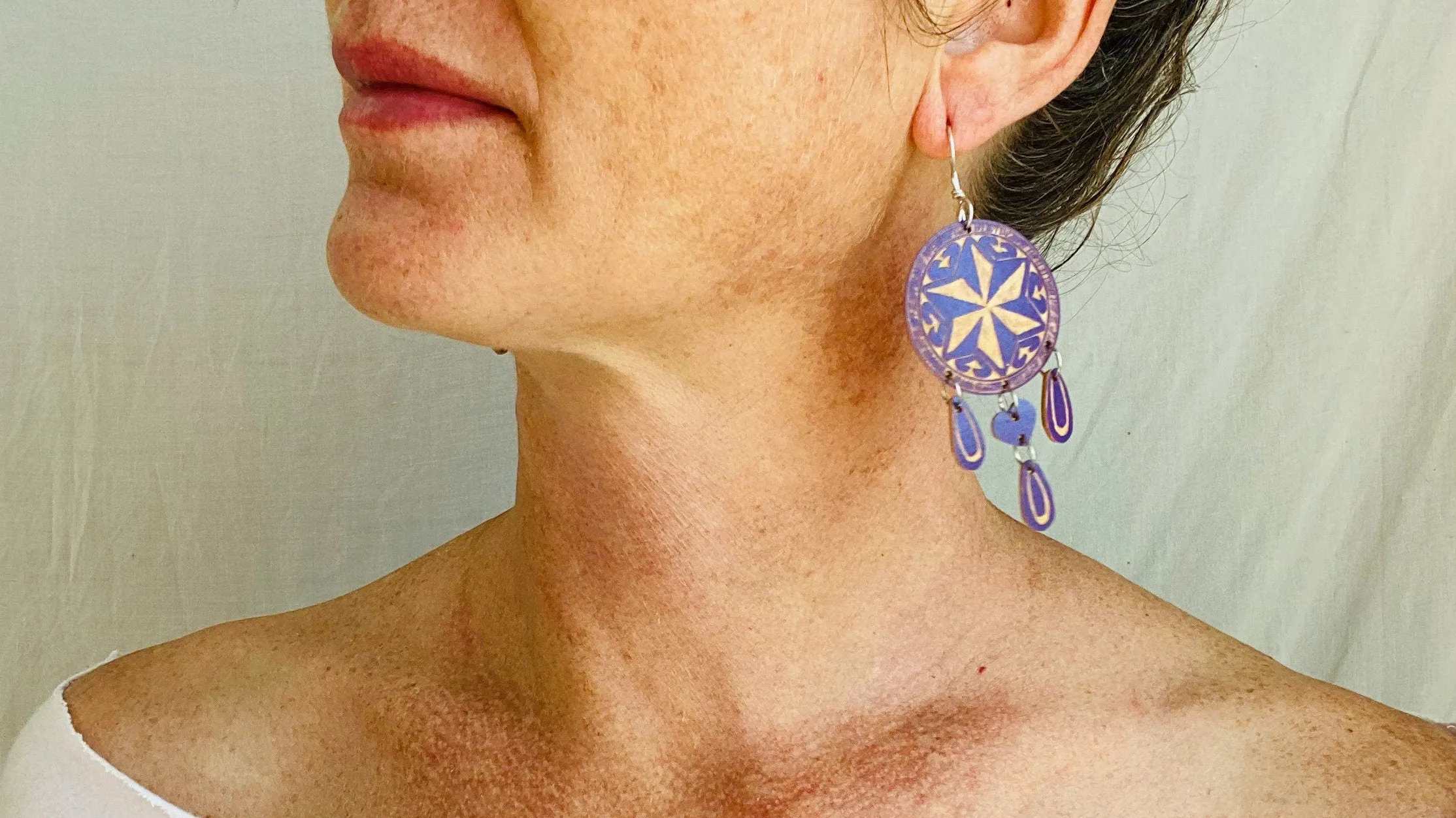 Carved Gourd Earrings. Sterling Silver. Oaxaca, Mexico. 0346