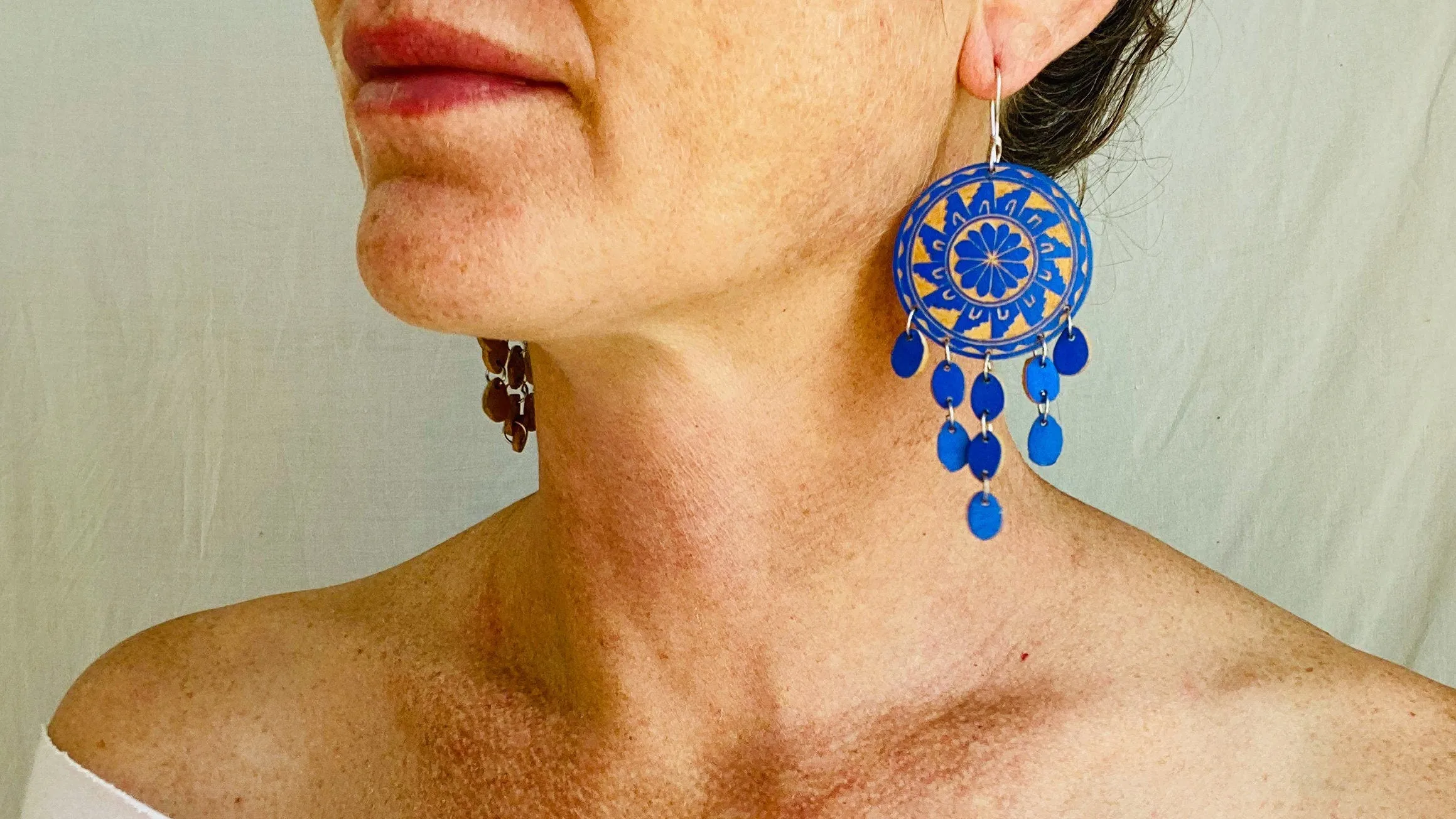 Carved Gourd Earrings. Sterling Silver. Oaxaca, Mexico. 0347