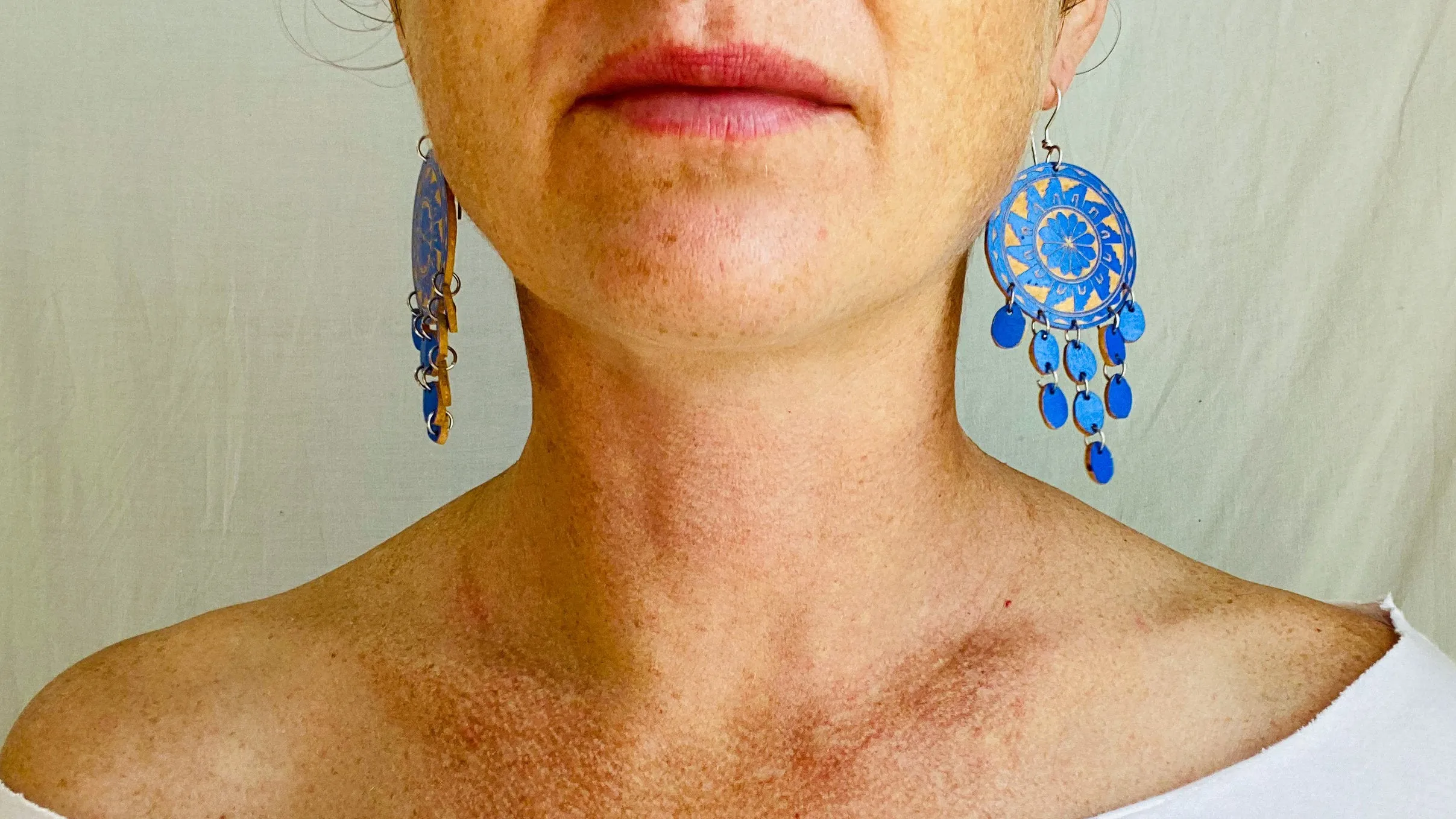 Carved Gourd Earrings. Sterling Silver. Oaxaca, Mexico. 0347