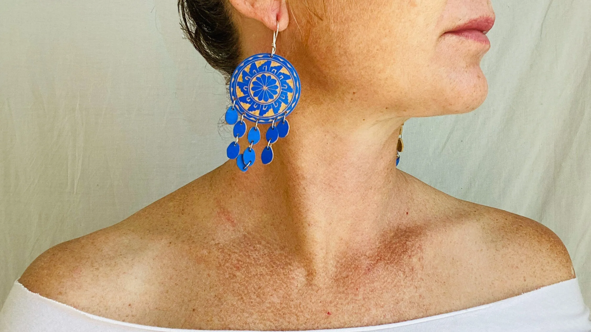 Carved Gourd Earrings. Sterling Silver. Oaxaca, Mexico. 0347