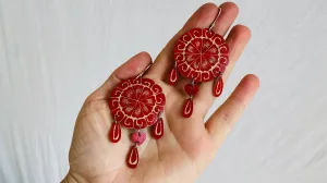 Carved Gourd Earrings. Sterling Silver. Oaxaca, Mexico. 0363