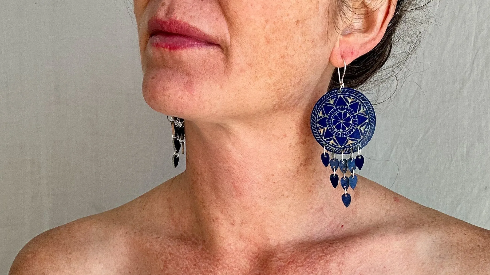 Carved Gourd Earrings. Sterling Silver. Oaxaca, Mexico. 0619