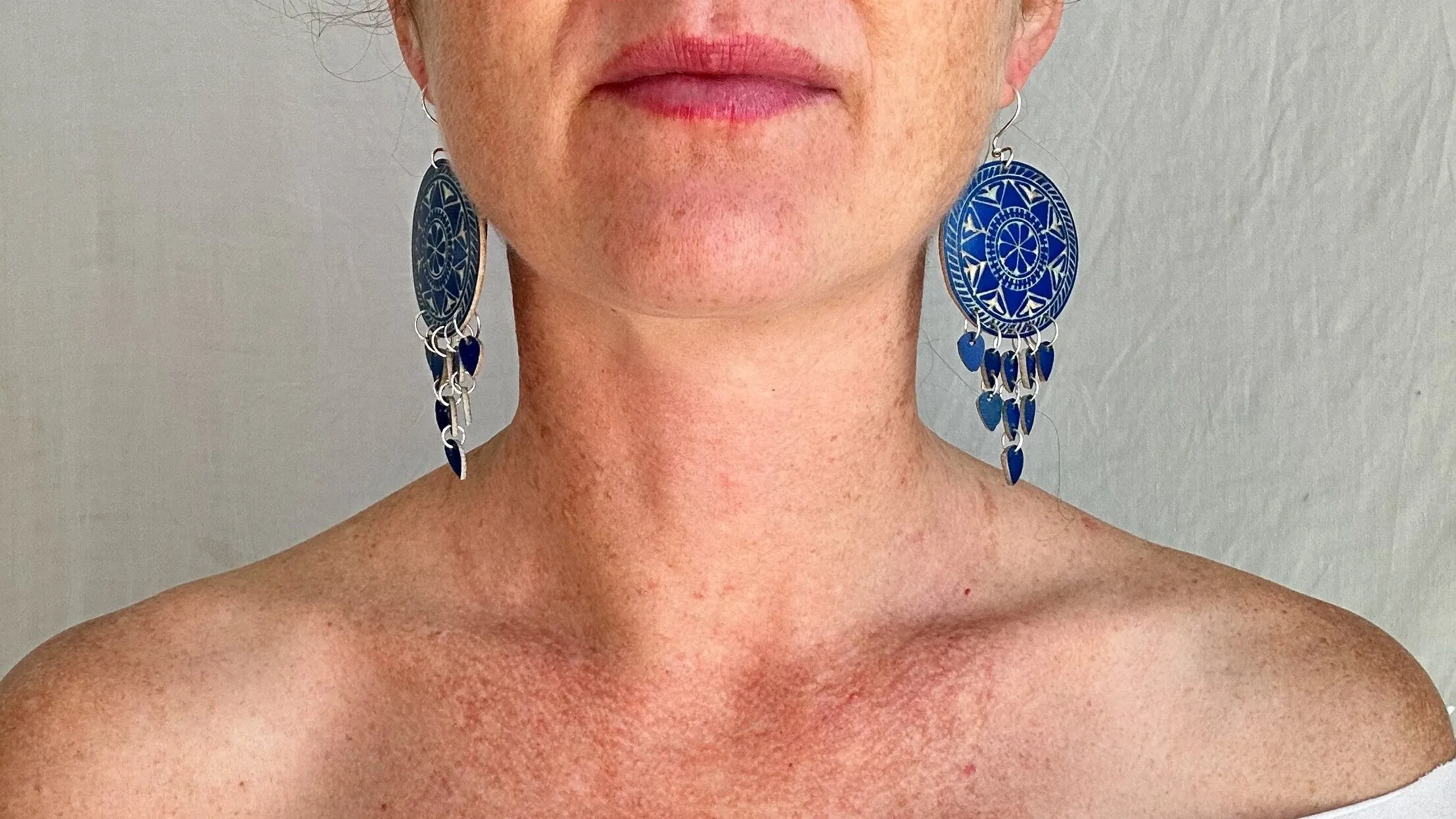 Carved Gourd Earrings. Sterling Silver. Oaxaca, Mexico. 0619
