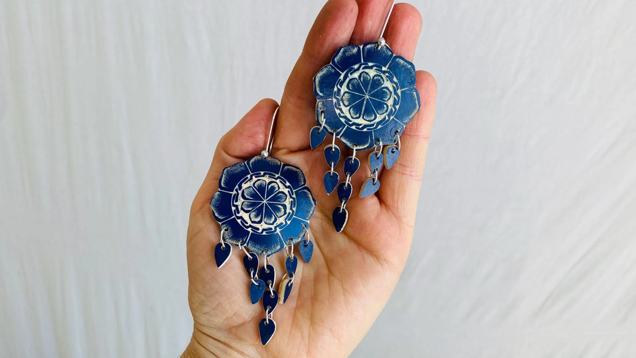 Carved Gourd Earrings. Sterling Silver. Oaxaca, Mexico.