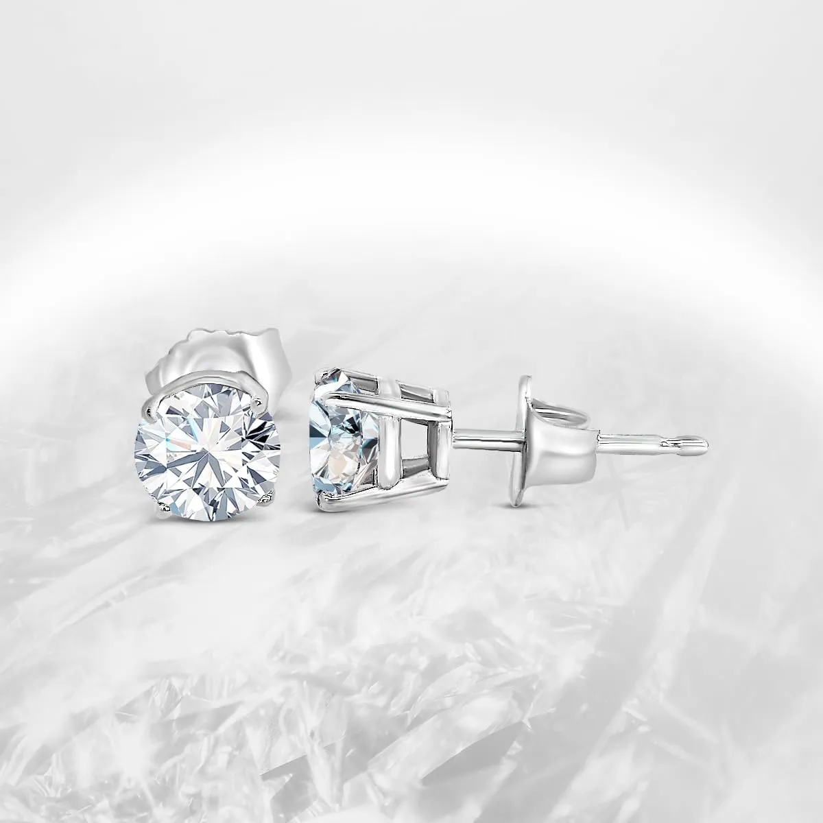 Certified 1/4-3.0 Carat Lab Grown Diamond Earrings in 14K Gold, Premium Collection of Diamond Stud Earrings for Women and Men, Quality Studs in Exceptional Color/Clarity