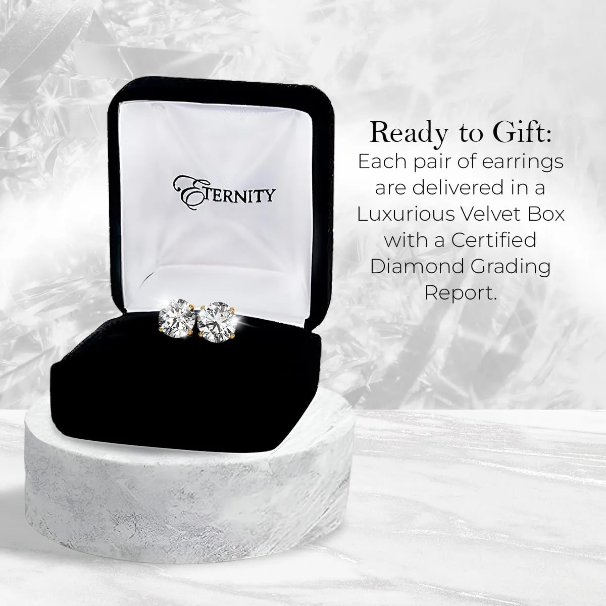 Certified 1/4-3.0 Carat Lab Grown Diamond Earrings in 14K Gold, Premium Collection of Diamond Stud Earrings for Women and Men, Quality Studs in Exceptional Color/Clarity
