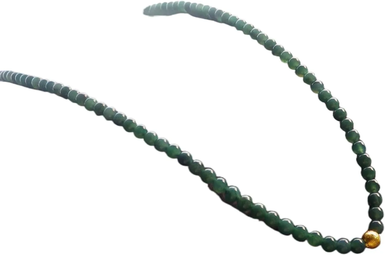 Certified Blue Green A JADE Jadeite Beads Necklace 28 inches 7mm 690611 AS