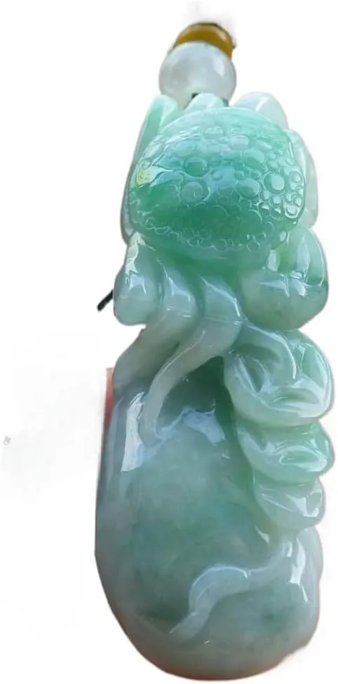 Certified Green Burma A Jade jadeite Pendant Crab Old Money Coin ?????? 666532 AS