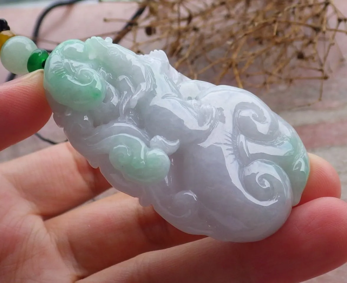 Certified Green Burma A Jade jadeite Pendant Rabbit Lotus Old Coin ???? 666588 AS