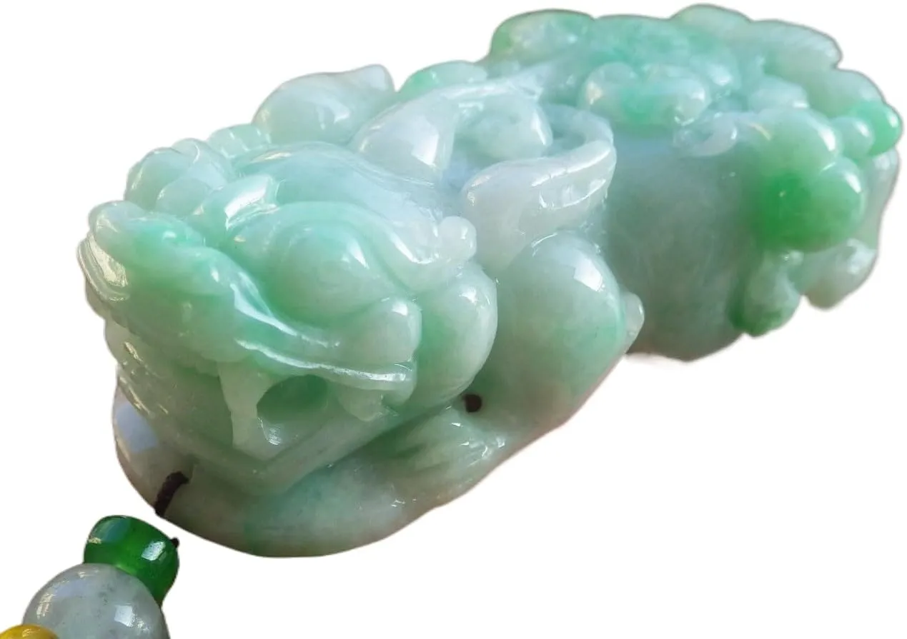 Certified Green Natural A Jade jadeite Pendant Dragon Pi Xiu Coin ?????? 693711 AS