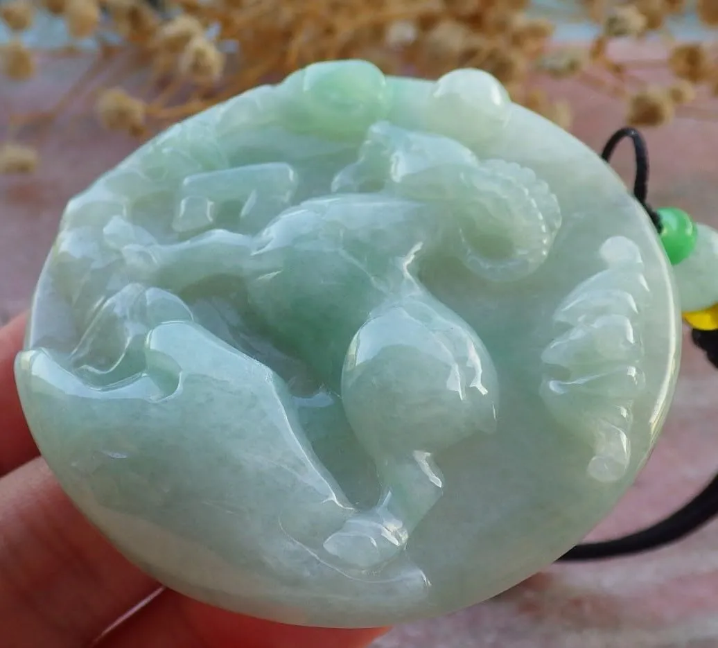 Certified Red Burma 100% Natural A Jade jadeite pendant Lotus Flower Necklace ???????? 679369