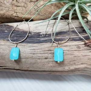 Chalcedony sterling silver drop earrings