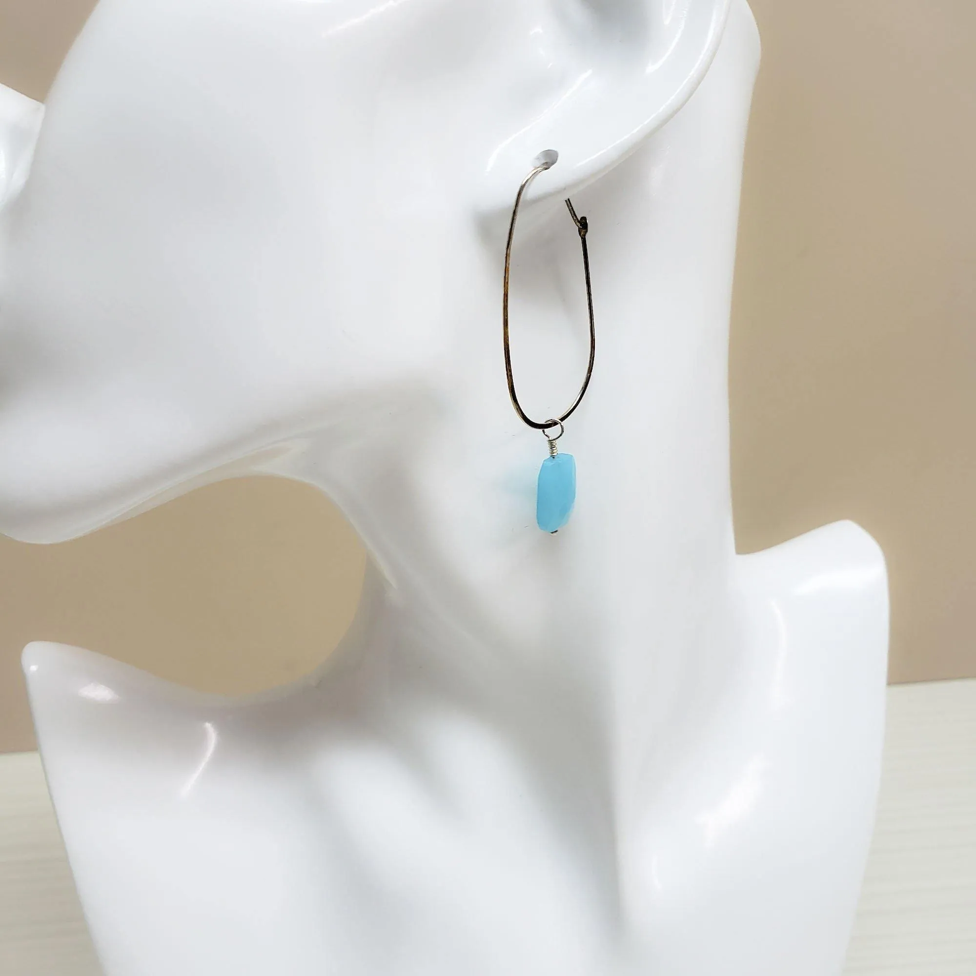 Chalcedony sterling silver drop earrings
