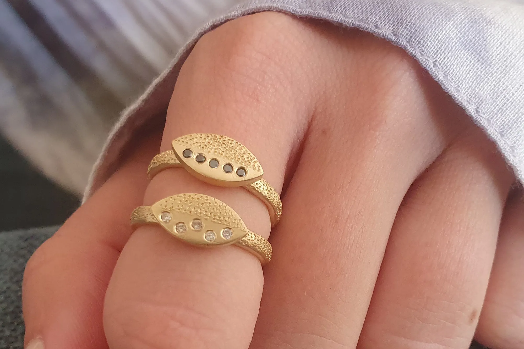 Champagne Diamond Engagement Ring, Marquise Shape Ring