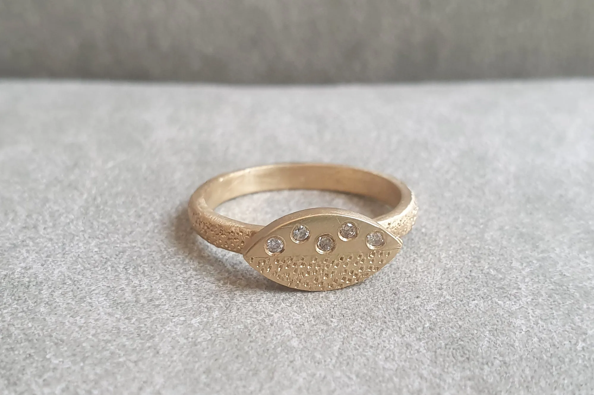Champagne Diamond Engagement Ring, Marquise Shape Ring
