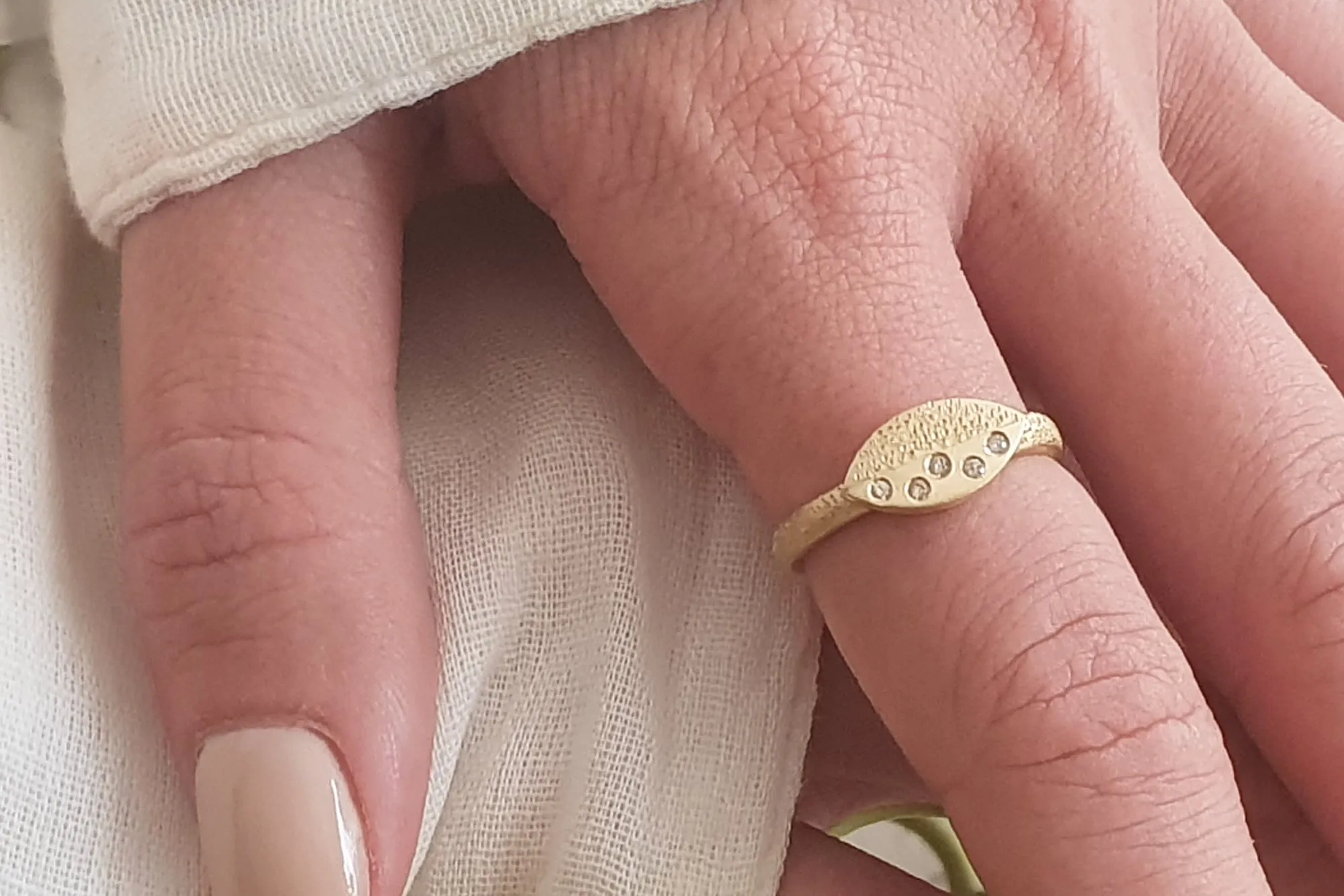 Champagne Diamond Engagement Ring, Marquise Shape Ring