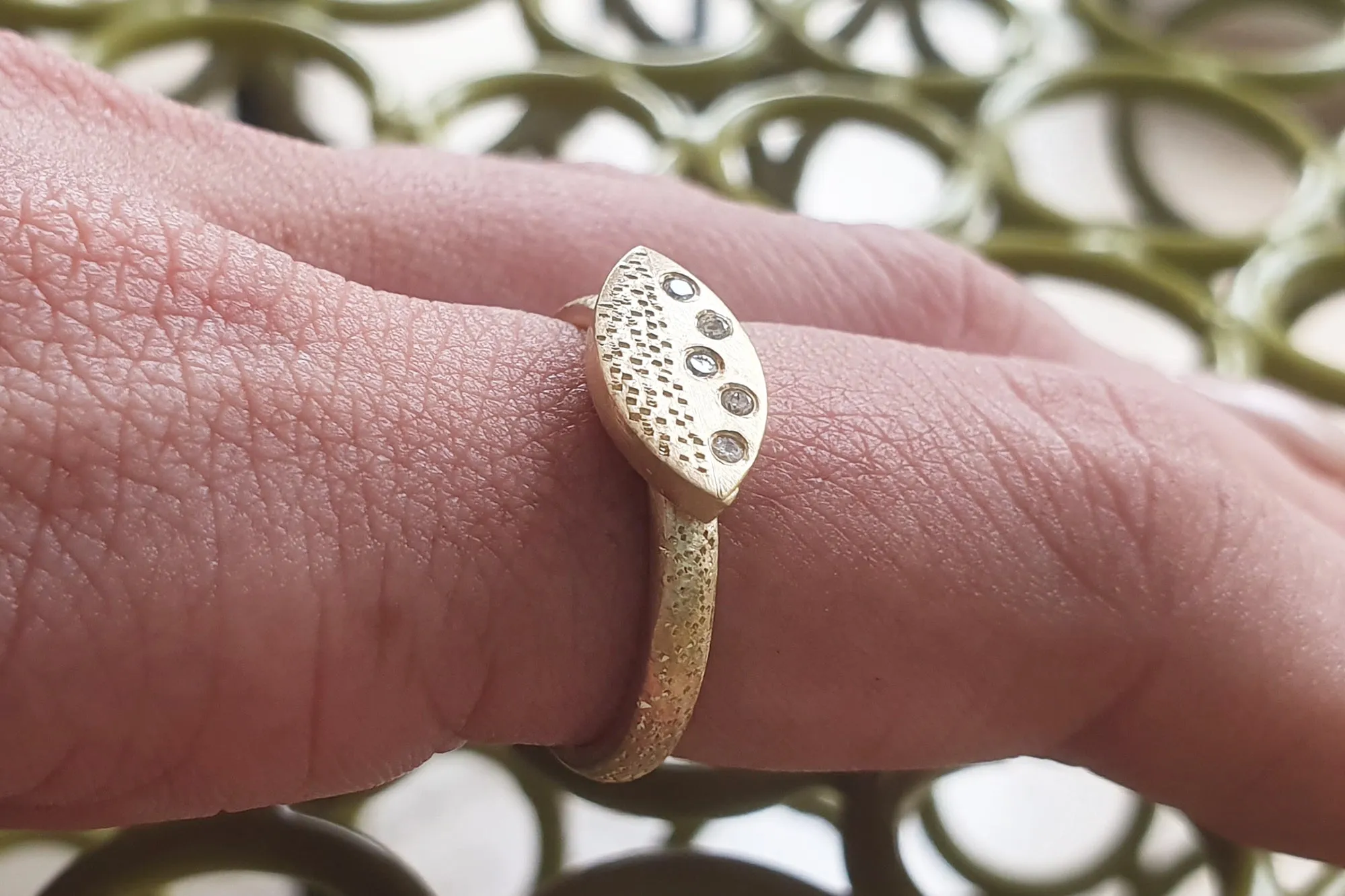 Champagne Diamond Engagement Ring, Marquise Shape Ring