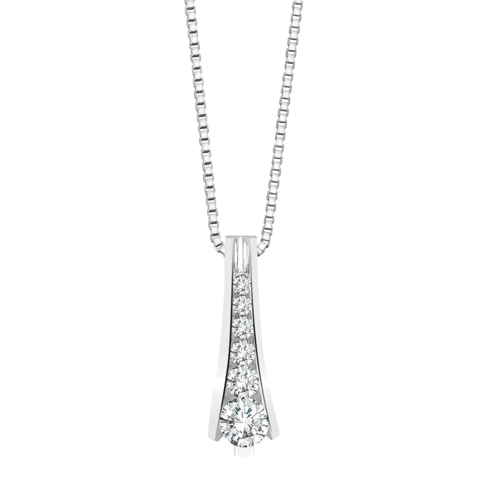 Channel Set Diamond Pendant