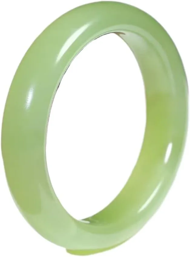 Chinese Feng Shui Design Natural Jade Bangle Bracelet For Women Good Luck Wealth Bracelet With Box Perfect For Birthday Mother's Day Gift (cyan, 60MM)