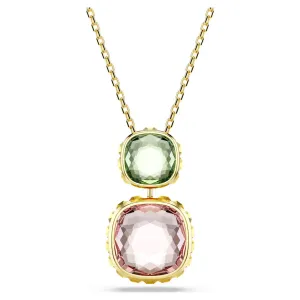 Chroma Multicoloured Cusion Cut Gold Pendant